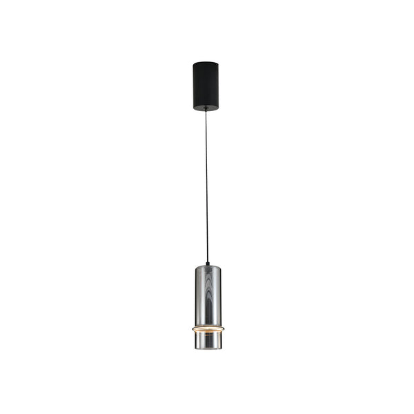 Suspension ZAMBELIS D110 6W Dimmable DESIGN Noir Verre Fume et Noir Sable 2533