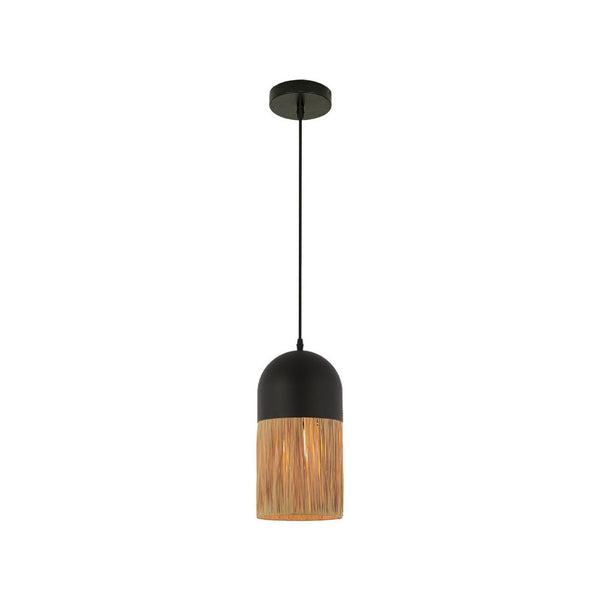 Suspension ZAMBELIS D180 E27 DESIGN Noir Mat et Papier Sans Source 23071