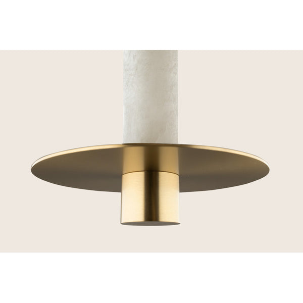 Suspension ZAMBELIS D200 7W Dimmable DESIGN Albatre Blanc et Laiton 2549
