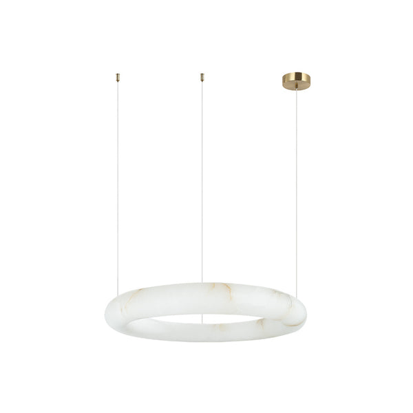 Suspension ZAMBELIS D490 35W Dimmable DESIGN Albatre Blanc et Laiton 2543