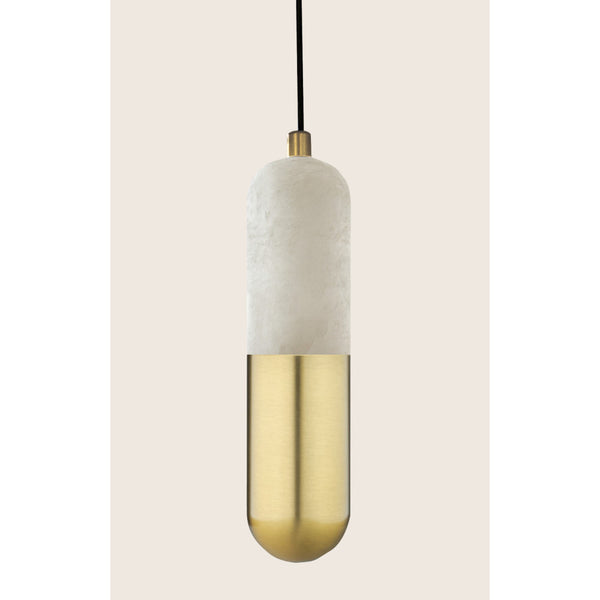 Suspension ZAMBELIS D50 7W Dimmable DESIGN Albatre Blanc et Laiton 2545