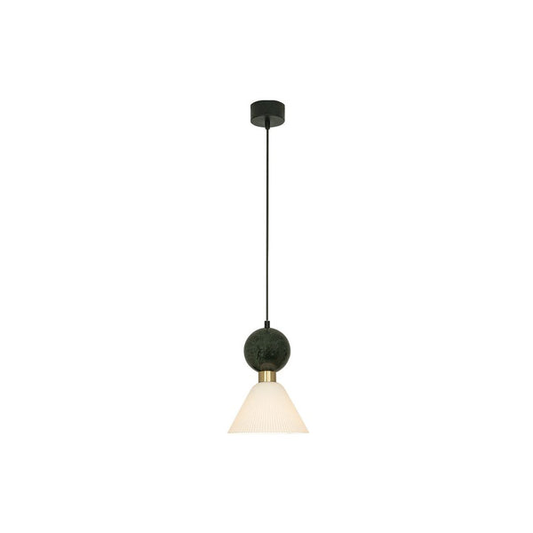 Suspension ZAMBELIS D80 E14 DESIGN Noir Sable et Vert Marbre Sans Source