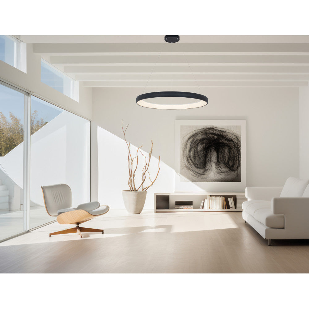 Suspension ZAMBELIS D800 60W Dimmable DESIGN Noir Sable 2060