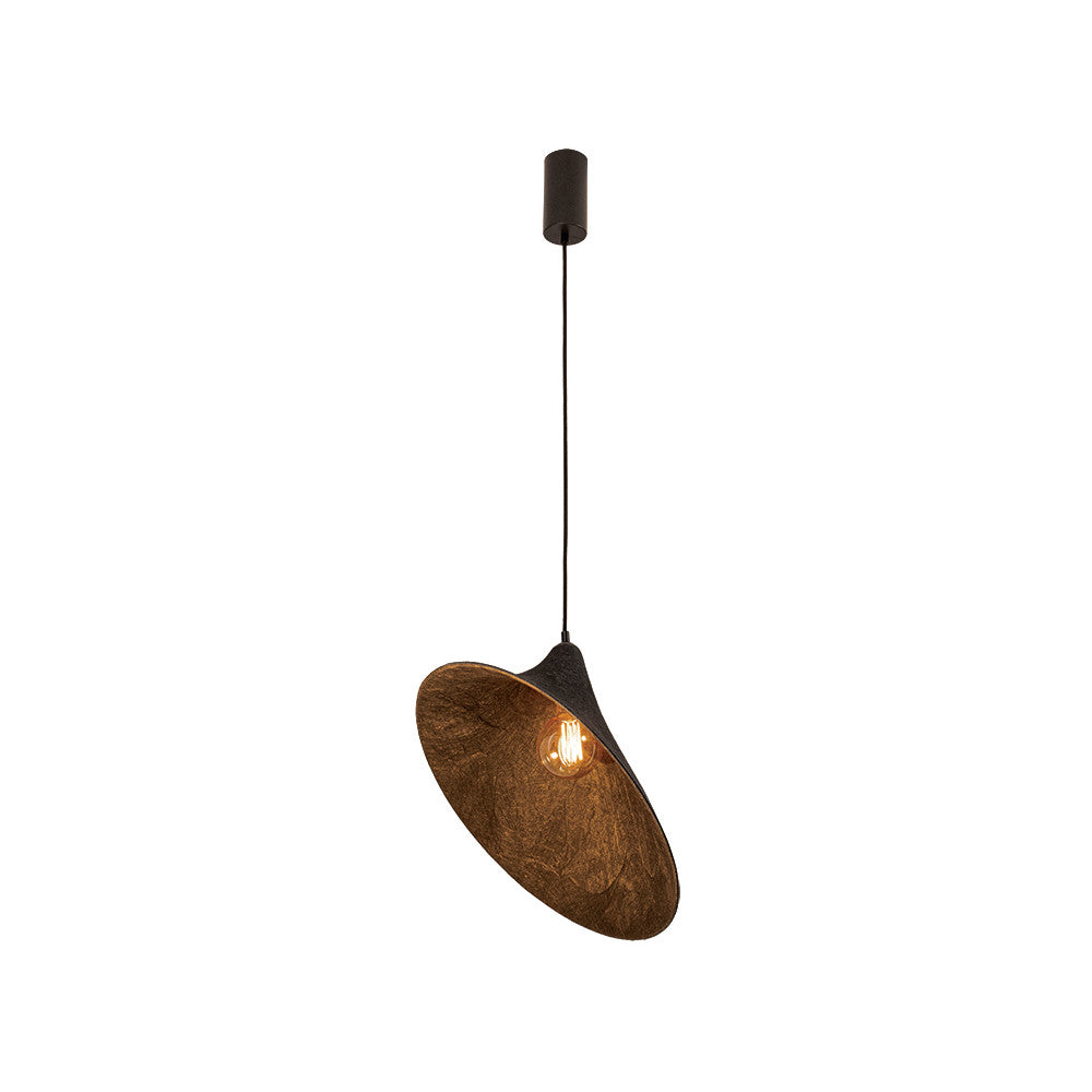 Suspension complète de face, câble noir et abat-jour conique doré intérieur