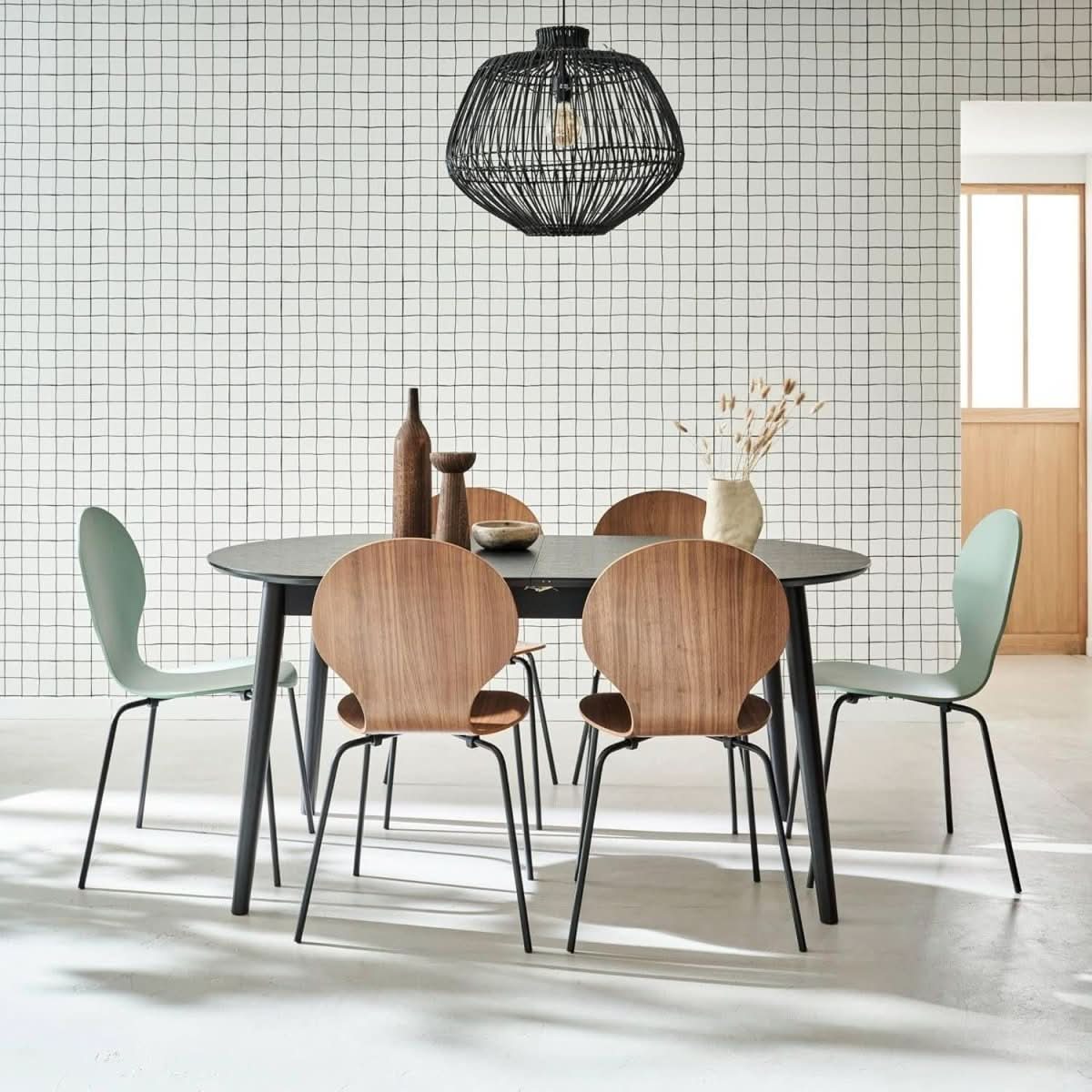 Table à Manger Extensible Noire | Éden - Designix Table à Manger