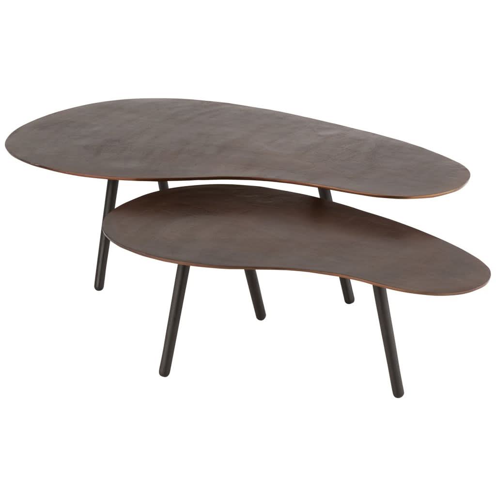 Table Basse Aluminium Fer Marron Grand - Designix