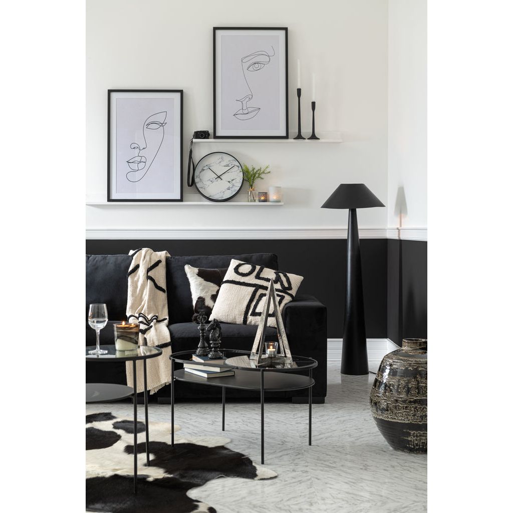Table Basse Métal Verre Noir - Designix