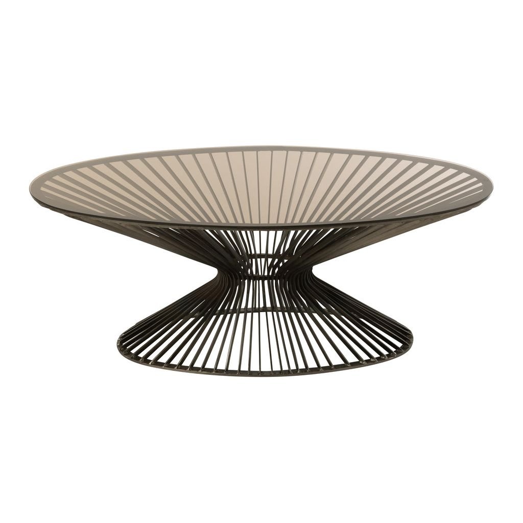 Table Basse Ovale Métal Verre - Designix
