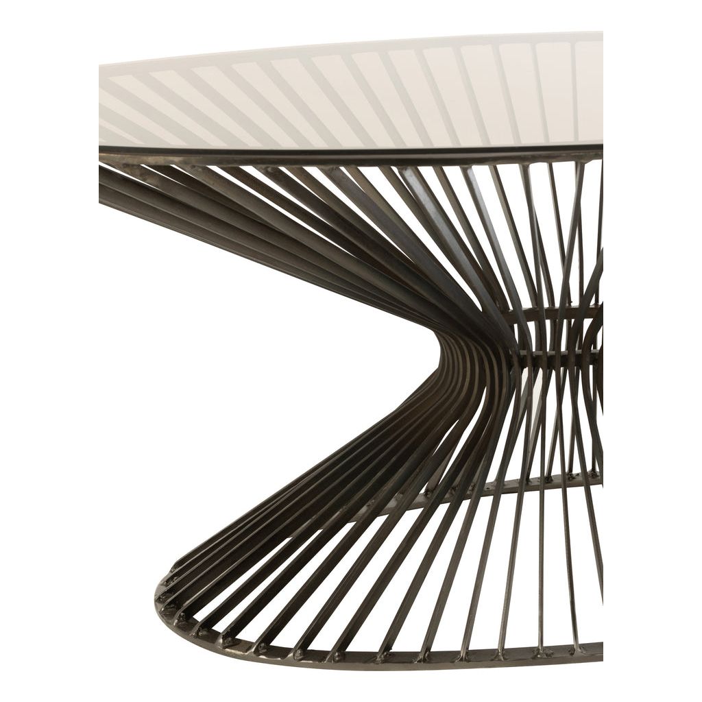 Table Basse Ovale Métal Verre - Designix