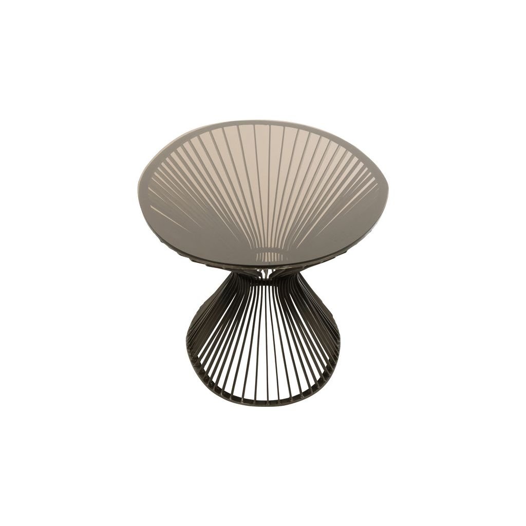 Table Basse Ovale Métal Verre - Designix