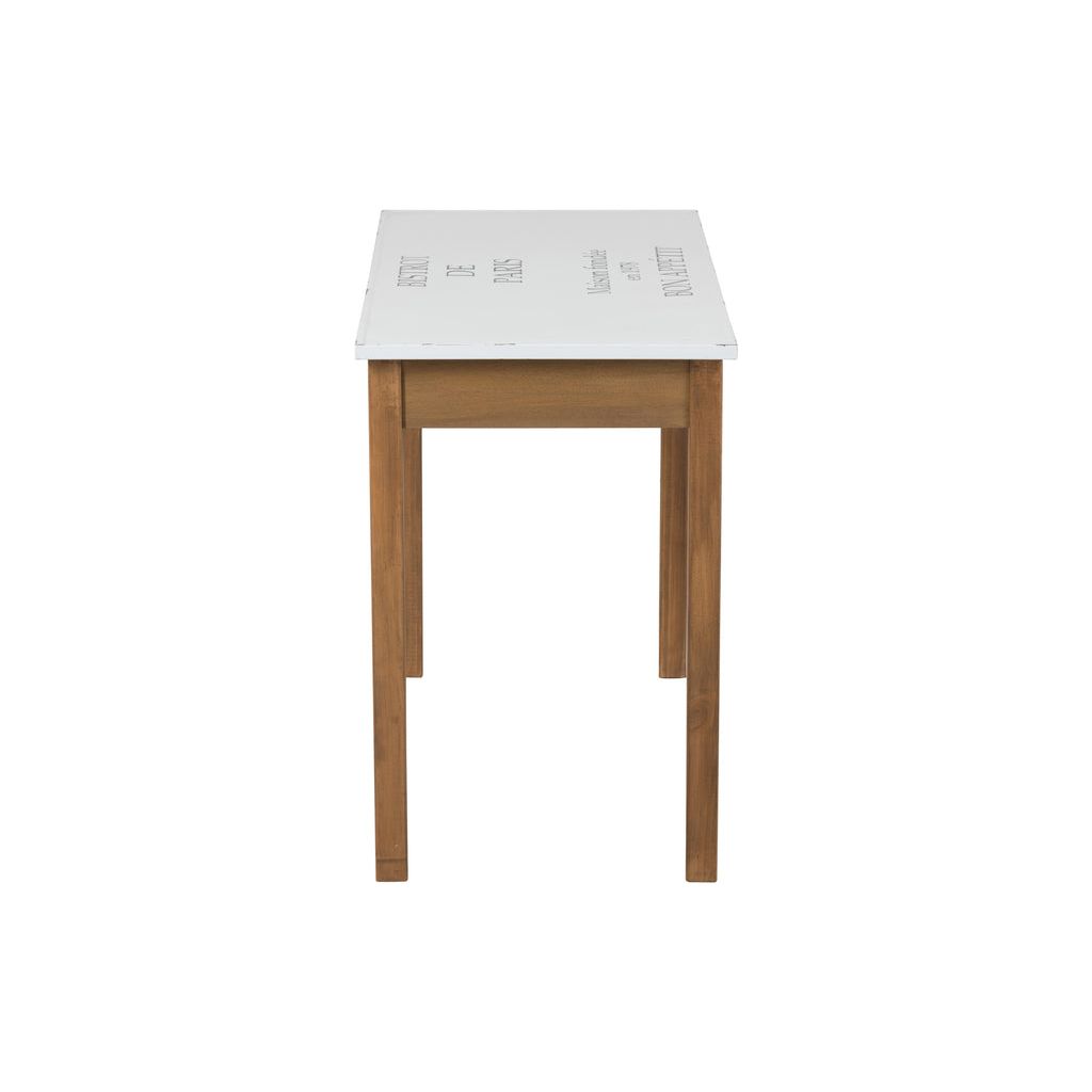 Table Bistrot Métal Blanc Naturel - Designix
