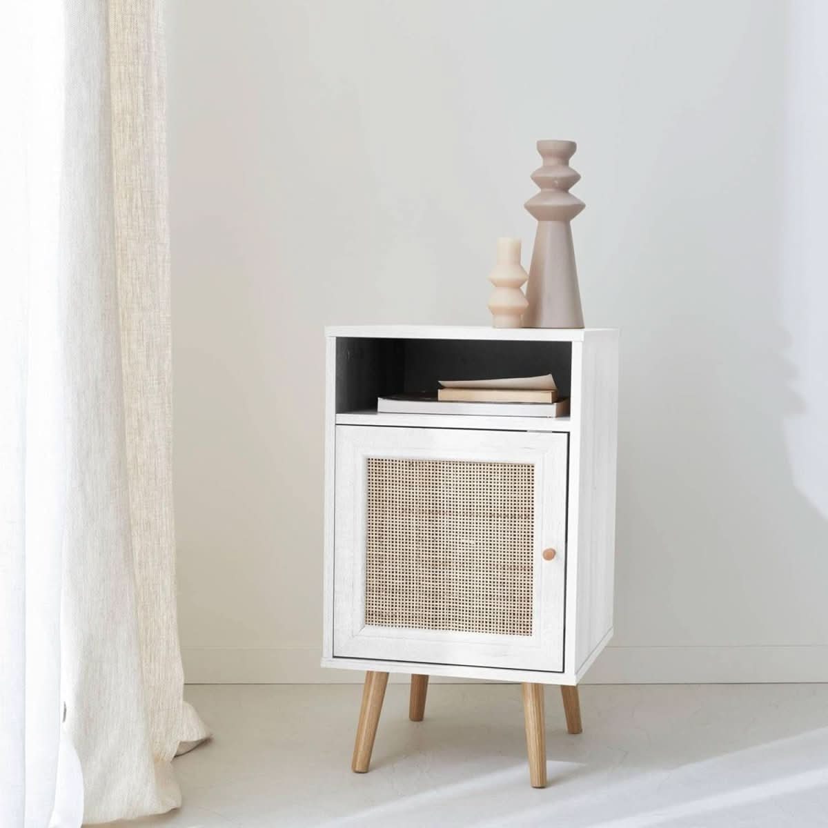 Table Chevet Bois Cannage | Sérénité - Designix Table de Nuit