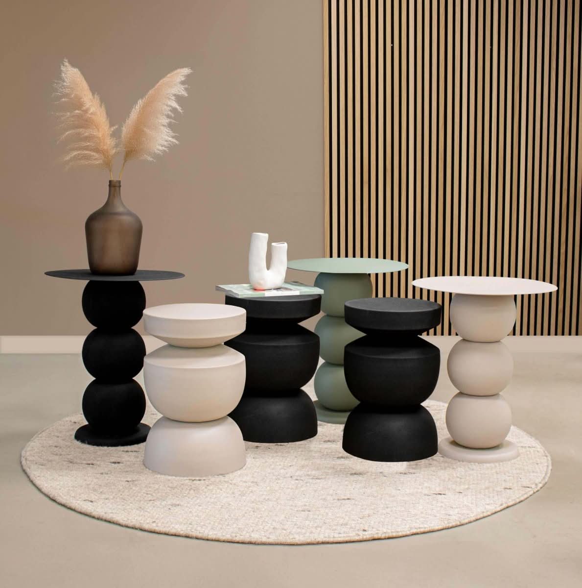 Table d'appoint en métal design contemporain, polyvalente et robuste vert | LUNA - Designix