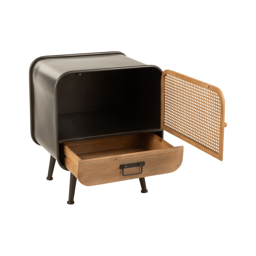 Table d'appoint Métal Bois Naturel - Designix