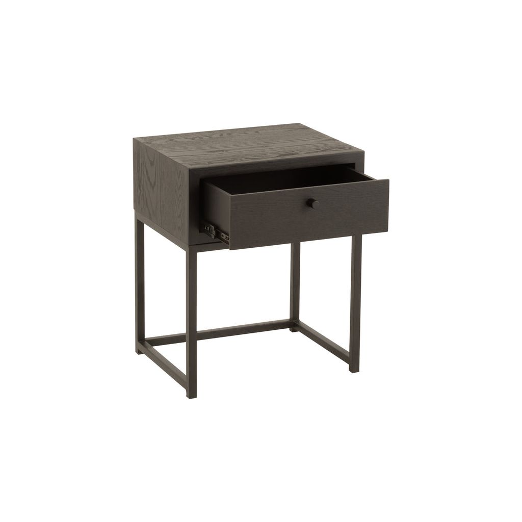 Table D'Appoint Noir Avec Tiroir - Designix