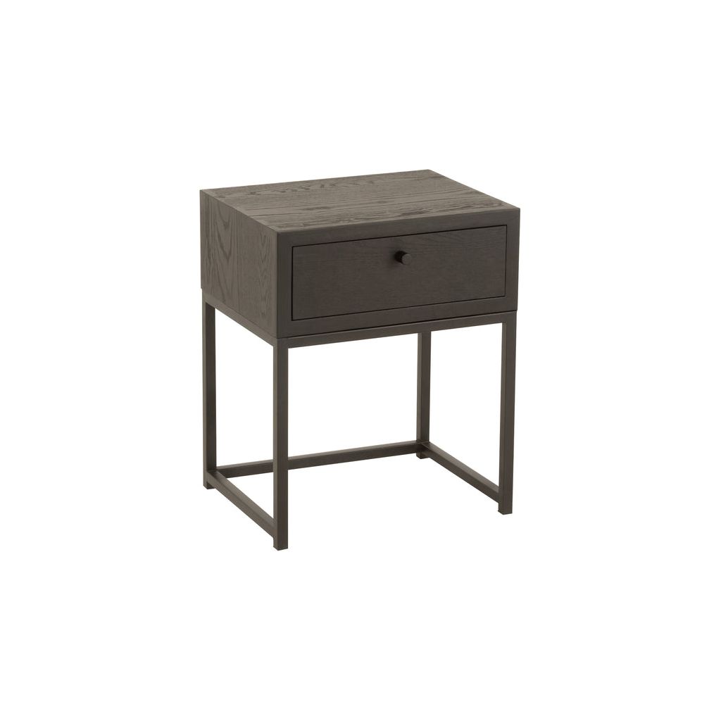 Table D'Appoint Noir Avec Tiroir - Designix