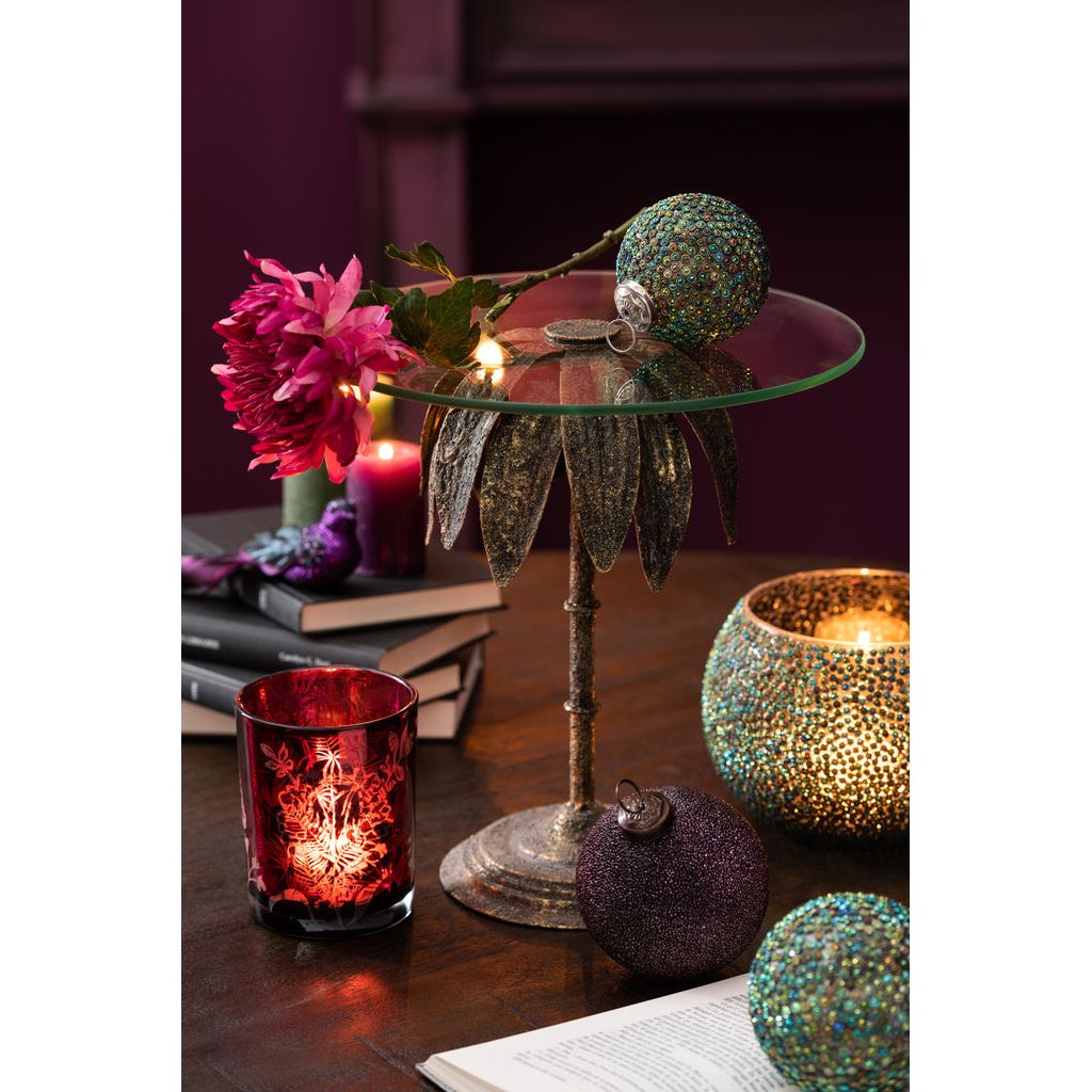 Table D'appoint Verre Métal Doré - Designix