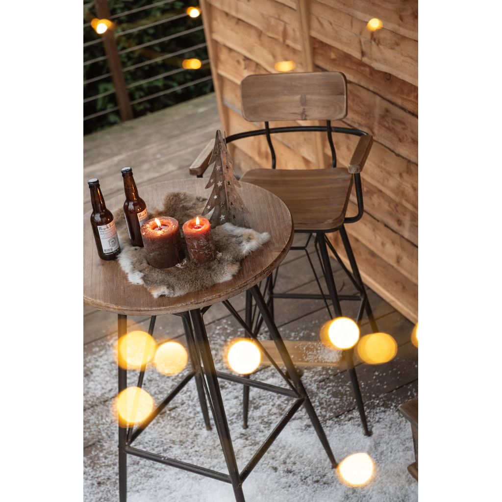 Table de Bar Métal Bois Noir - Designix