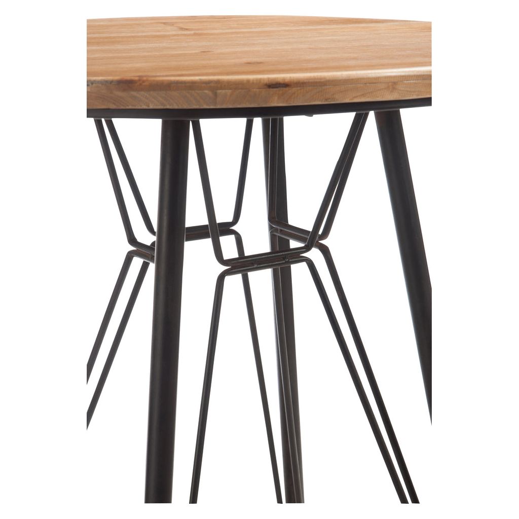 Table de Bar Métal Bois Noir - Designix