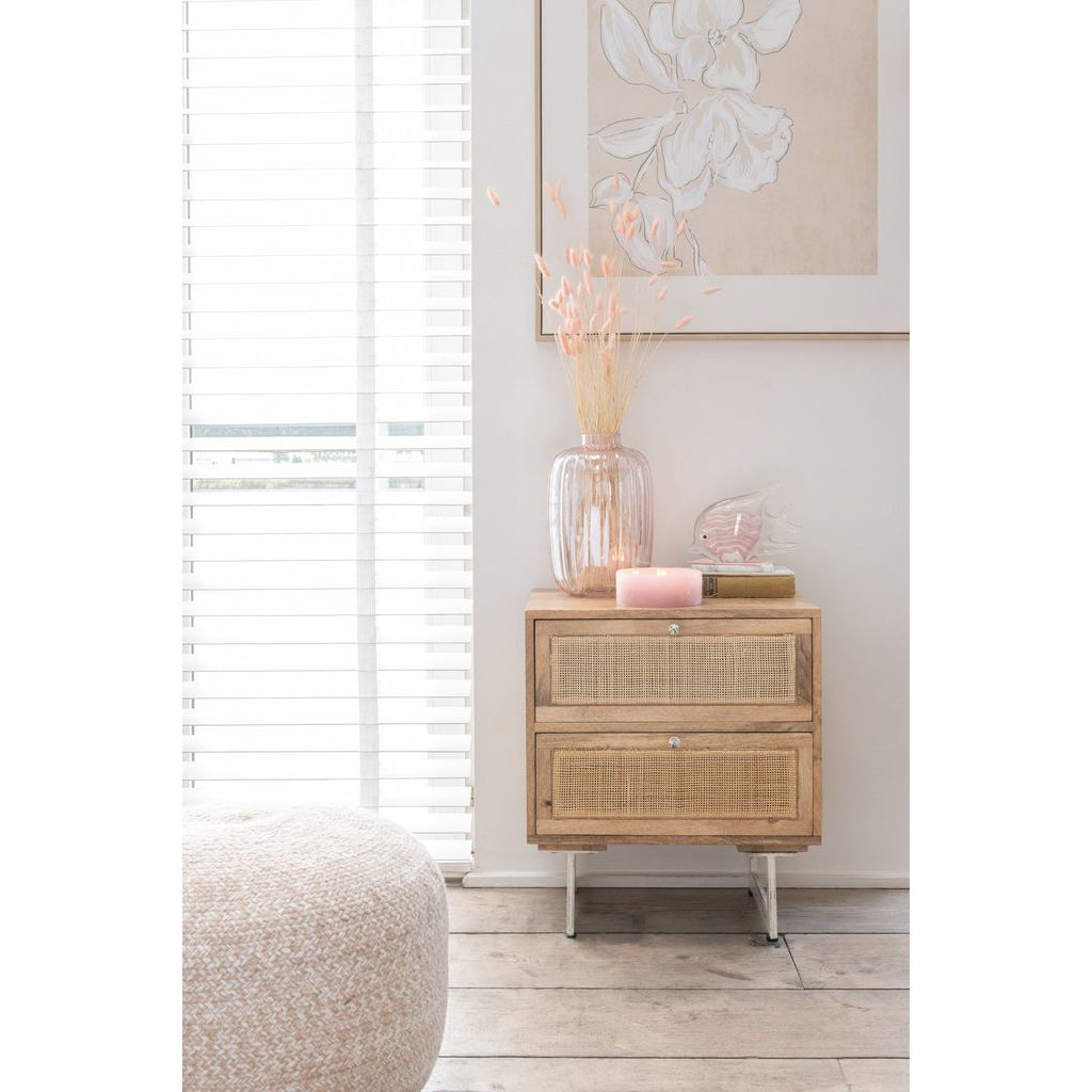 Table de Chevet Bois Naturel Tressé - Designix