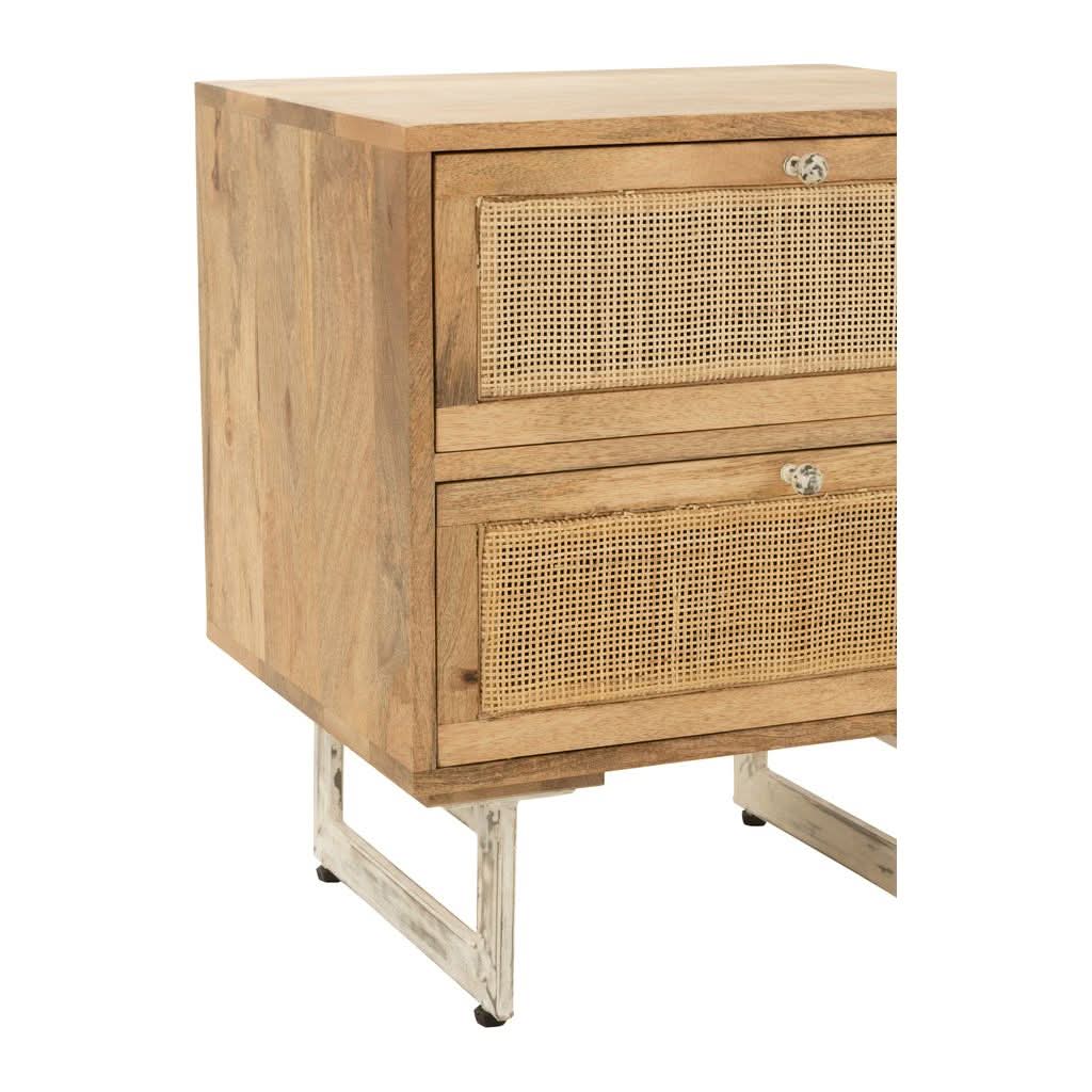 Table de Chevet Bois Naturel Tressé - Designix