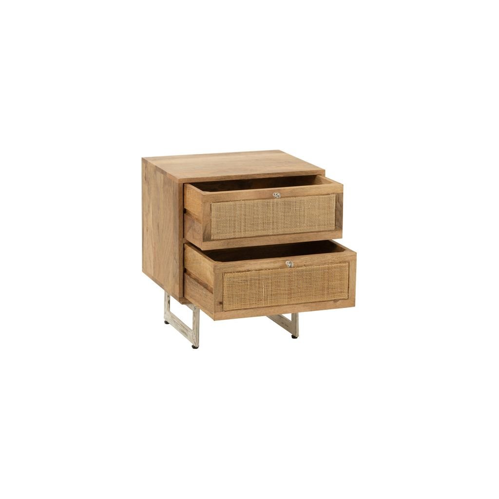 Table de Chevet Bois Naturel Tressé - Designix