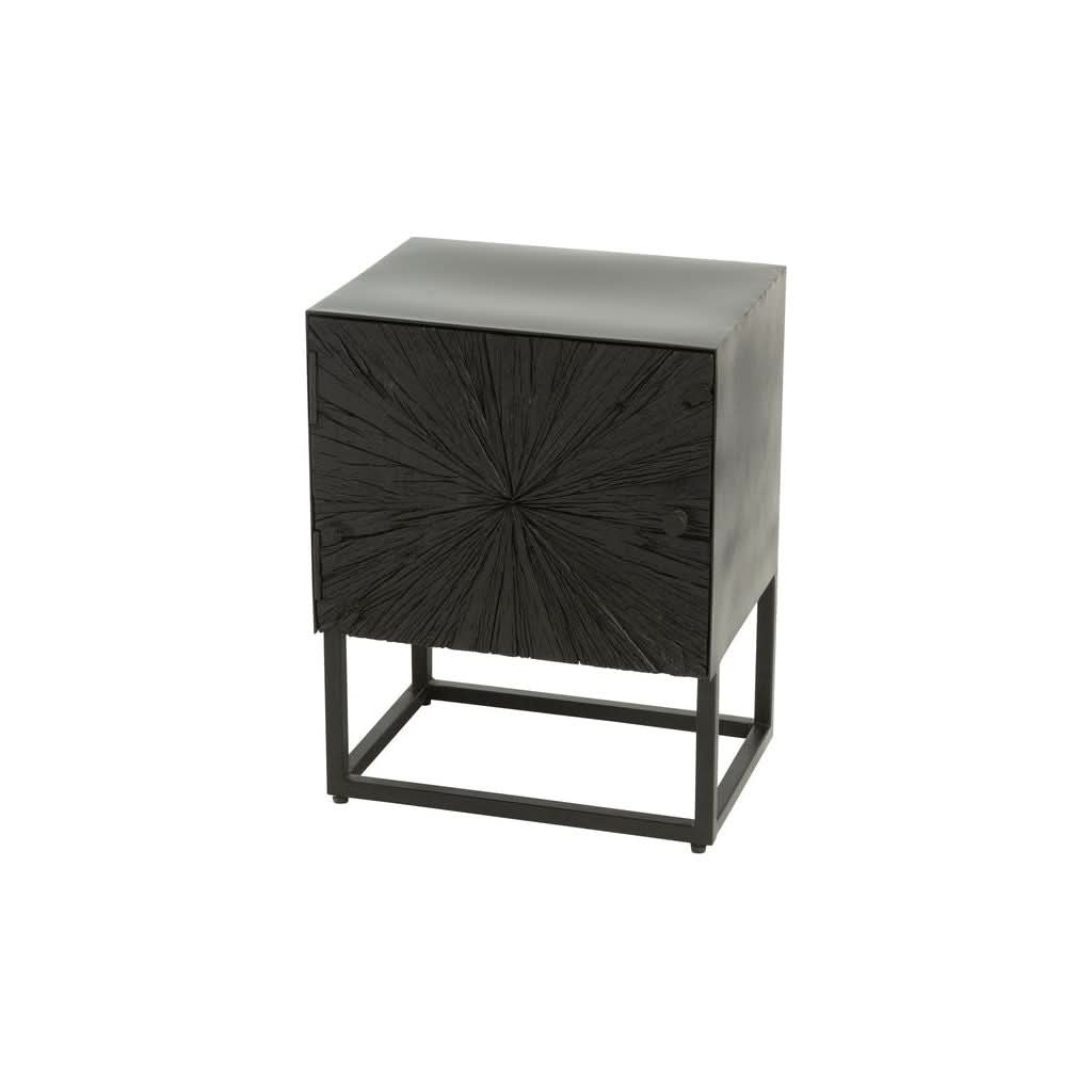 Table de Nuit Bois Fer Noir - Designix