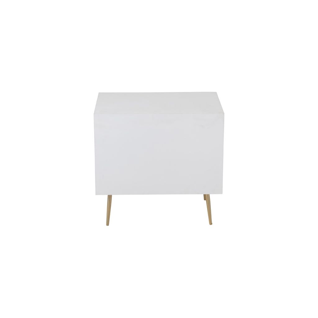 Table de Nuit Design Blanc Or - Designix