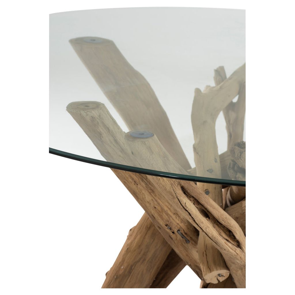 Table en Verre et Bois Naturel - Designix