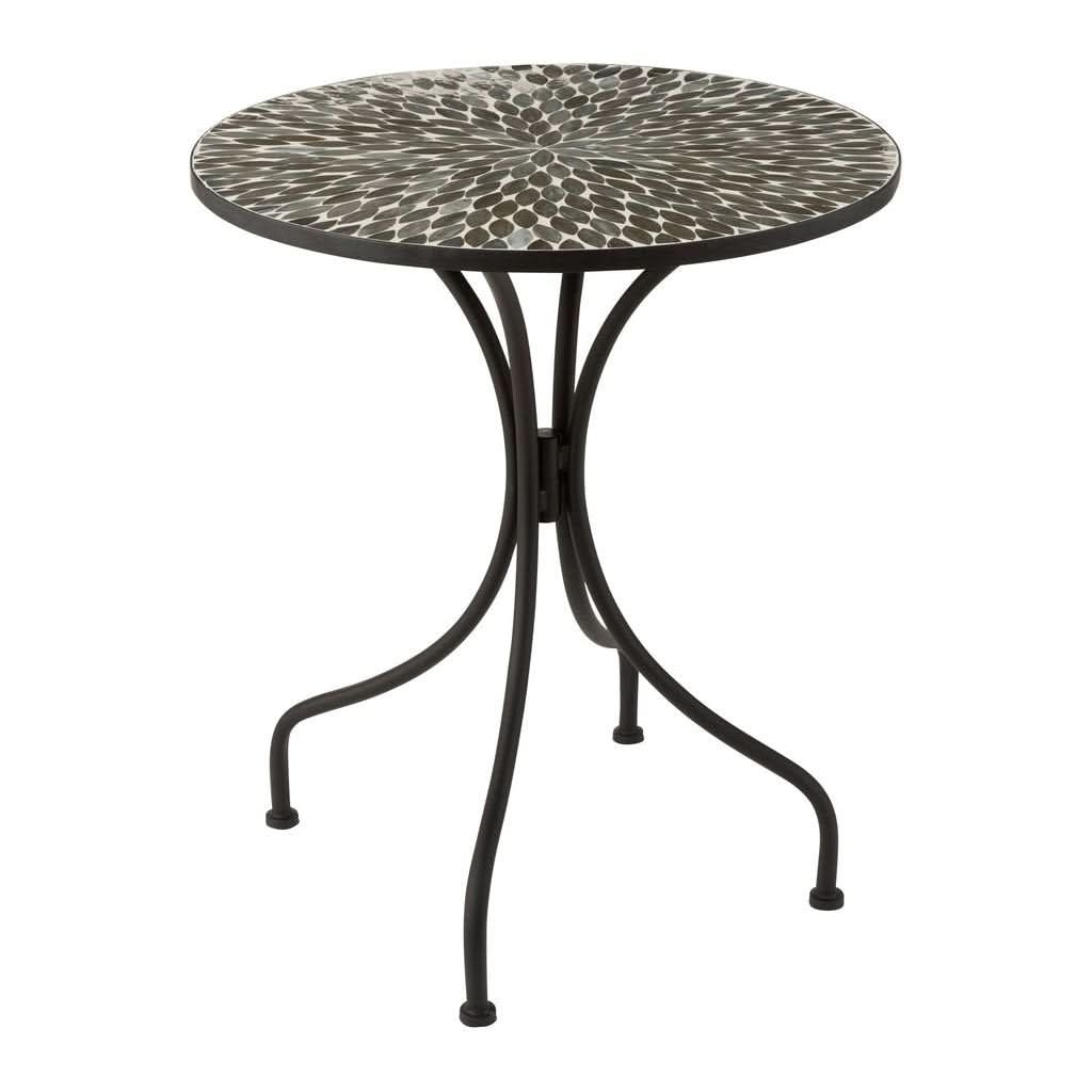 Table Mosaïque Métal Verre Noir - Designix