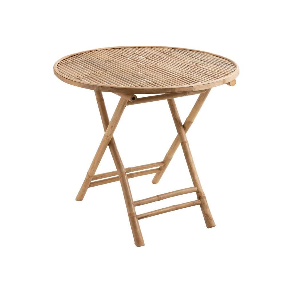 Table Ronde Bambou Naturel Pliante - Designix