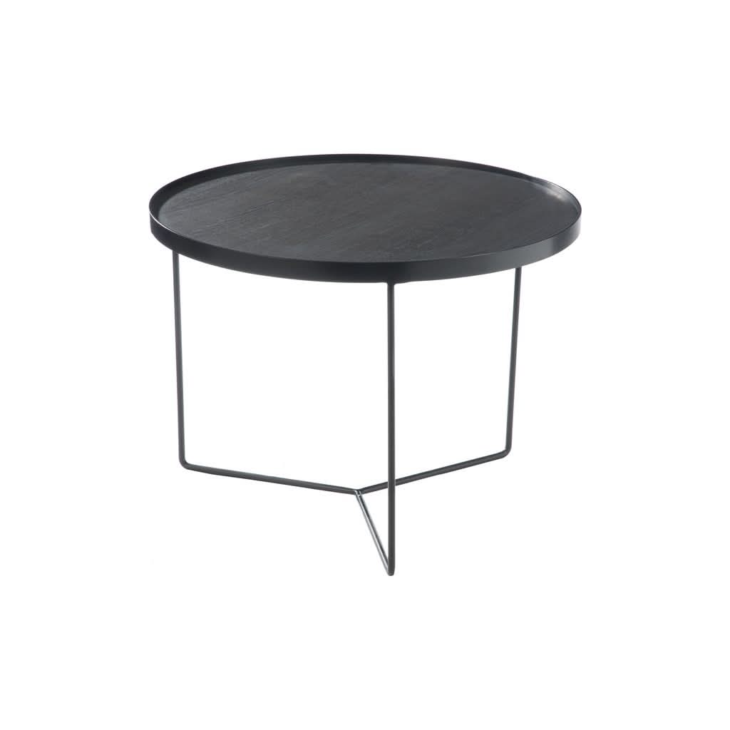 Table Ronde Bois Métal Brun - Designix