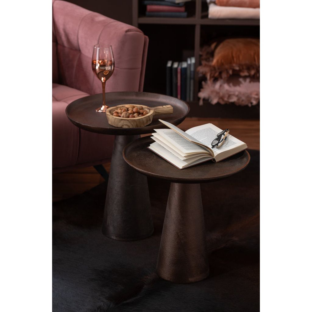 Table Ronde Métal Brun Foncé - Designix
