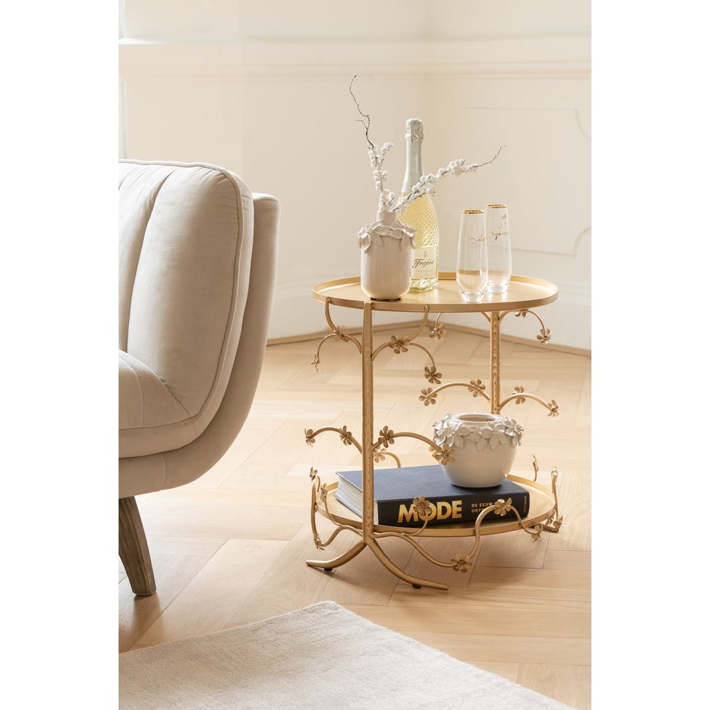Petite table d'appoint en métal doré. | Designix - - https://designix.fr