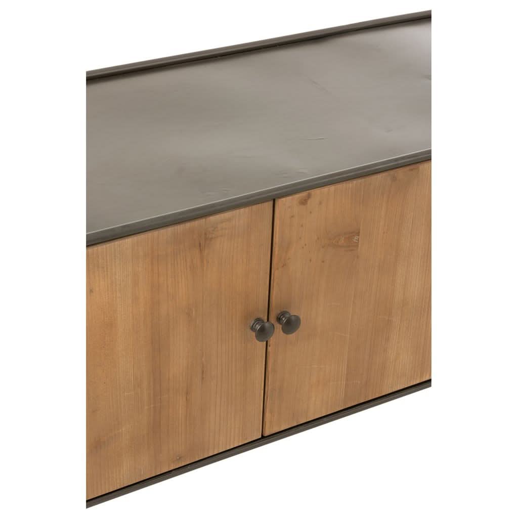 Table TV Métal Bois Noir Naturel - Designix
