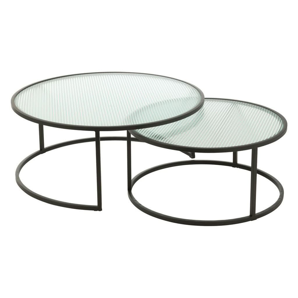 Tables Basses Rondes Métal Verre - Designix