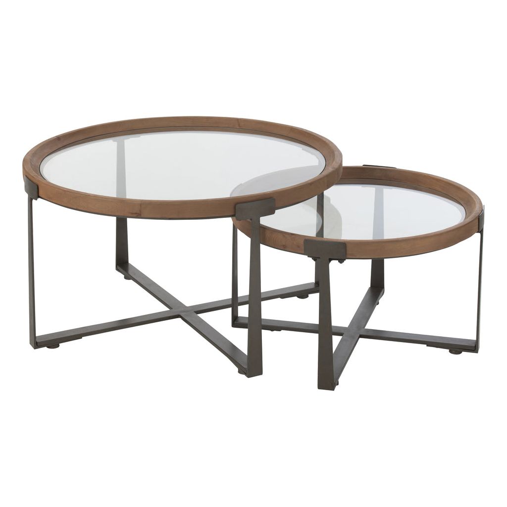 Tables Basses Verre Bois Noir - Designix