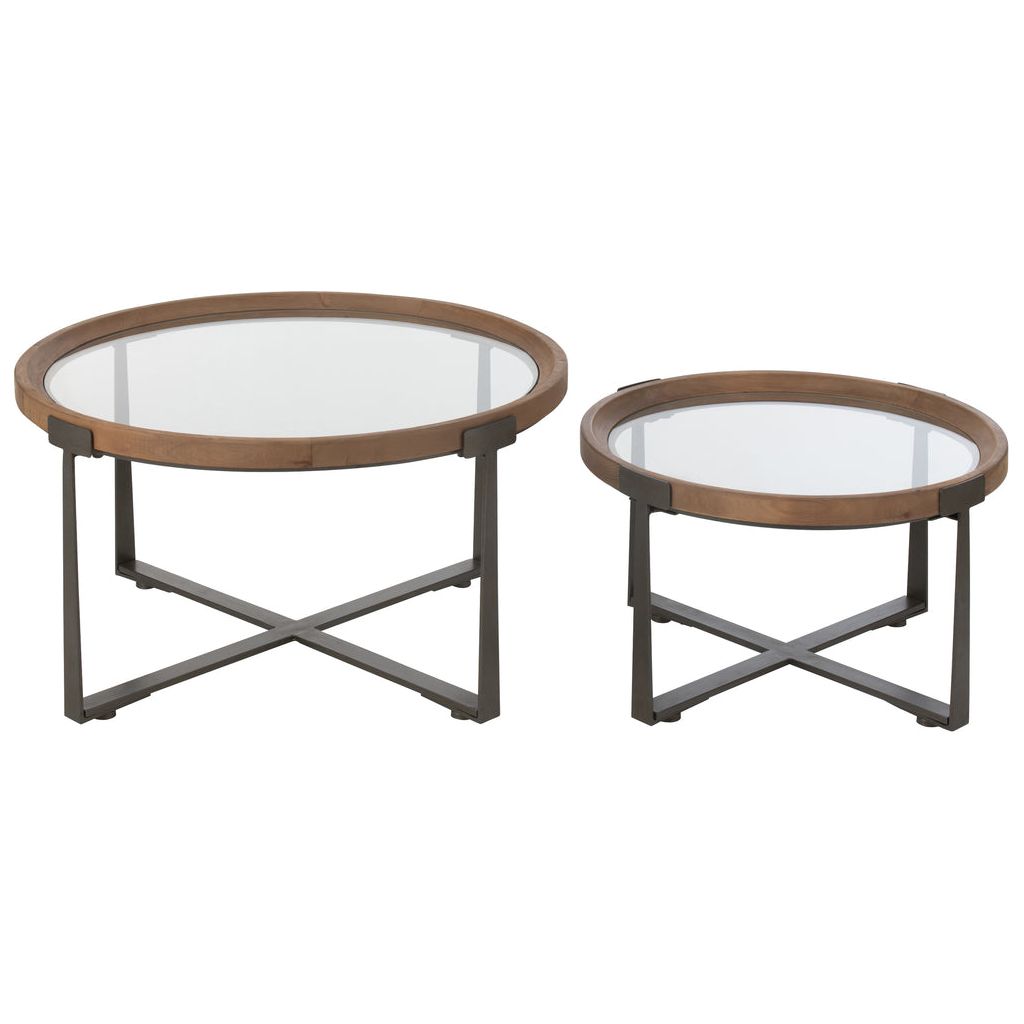 Tables Basses Verre Bois Noir - Designix