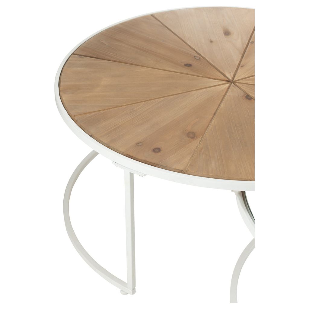 Tables D'Appoint Métal Bois Blanc - Designix