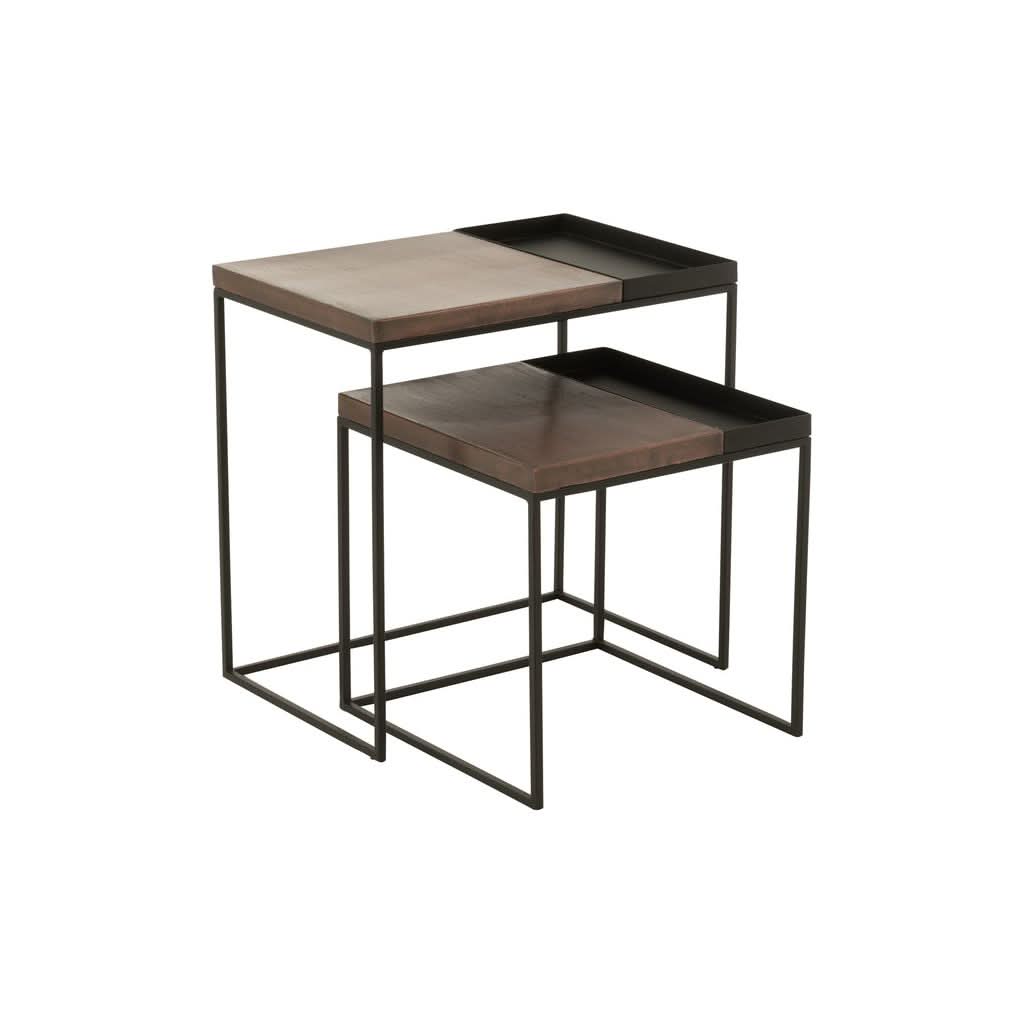 Tables D'Appoint Métal Bronze Noir - Designix