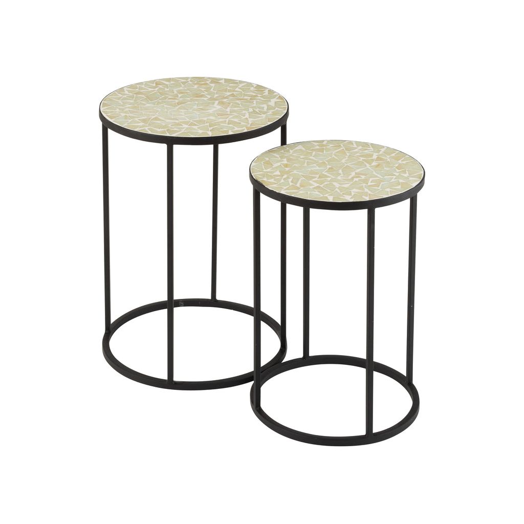 Tables D'Appoint Mosaïque Verre Métal - Designix