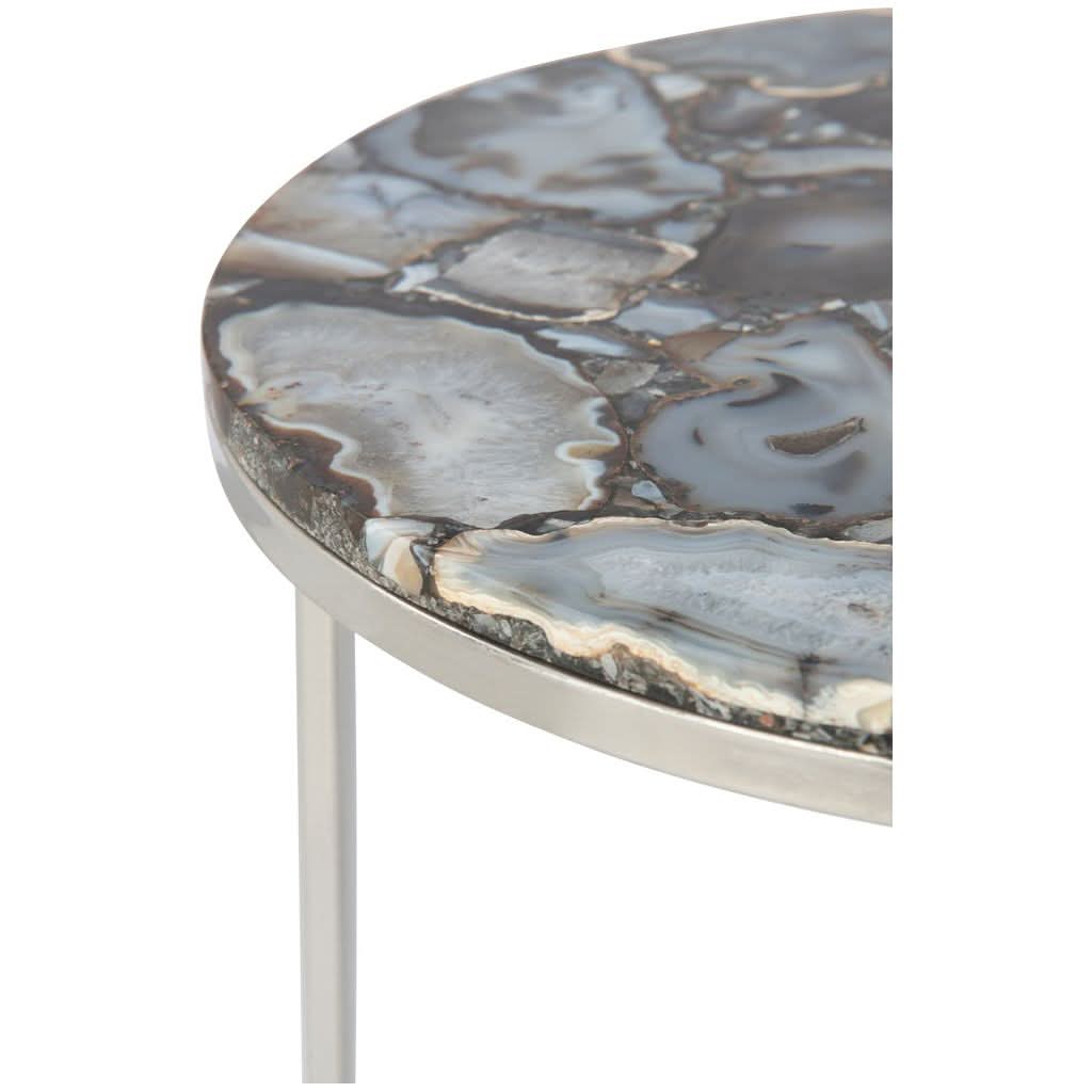 Tables D'Appoint Pierre Agate Métal - Designix