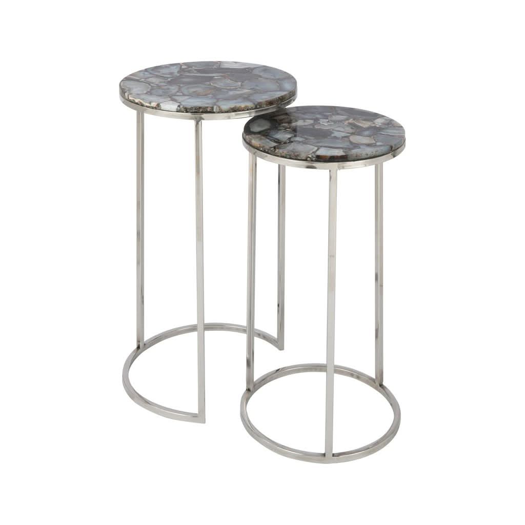 Tables D'Appoint Pierre Agate Métal - Designix