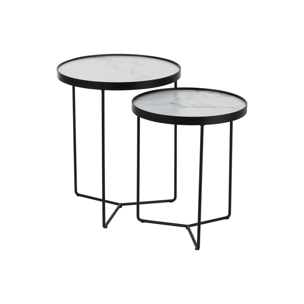 Tables D'Appoint Ronde Marbrées - Designix