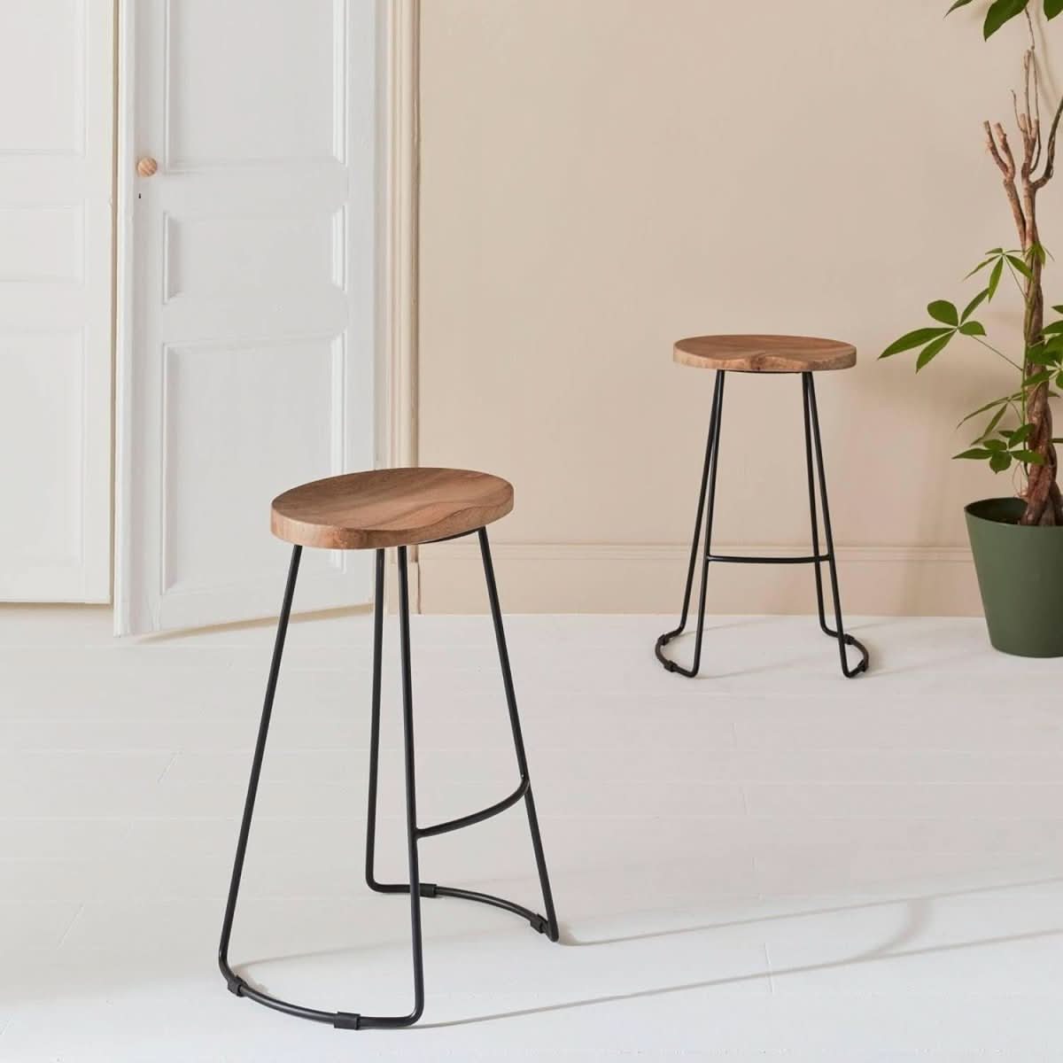 Tabouret Bar Bois Acier | Zenith - Designix Tabouret