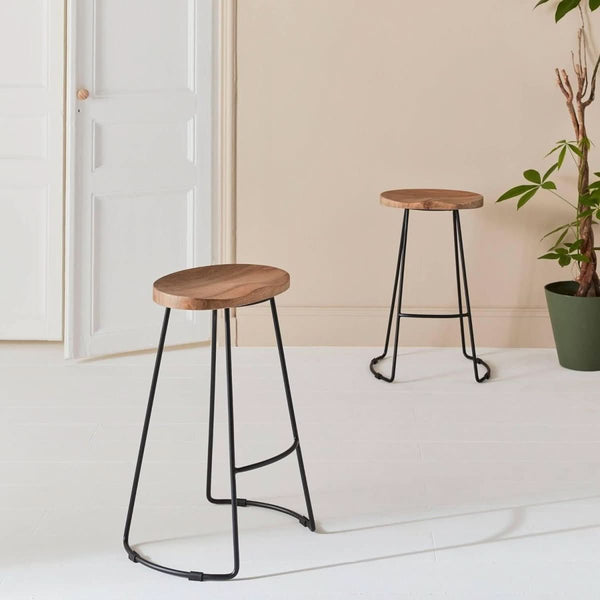 Tabouret Bar Bois Acier | Zenith
