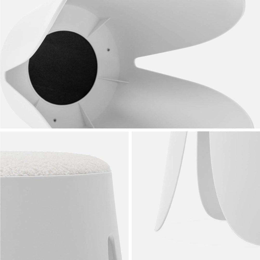 Tabouret Bouclette Blanc Empilable | Waltz - Designix Tabouret