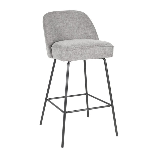 Tabouret de bar Lucy Gris Foncé Avec Dossier Ergonomique | NOVA