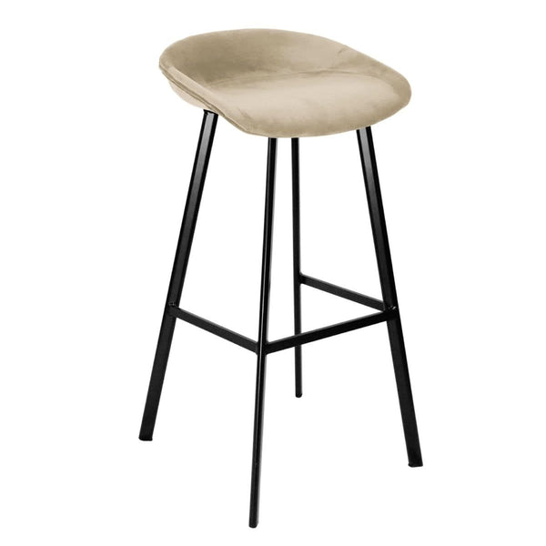 Tabouret de Bar Velours Champagne Design Moderne | RYLA