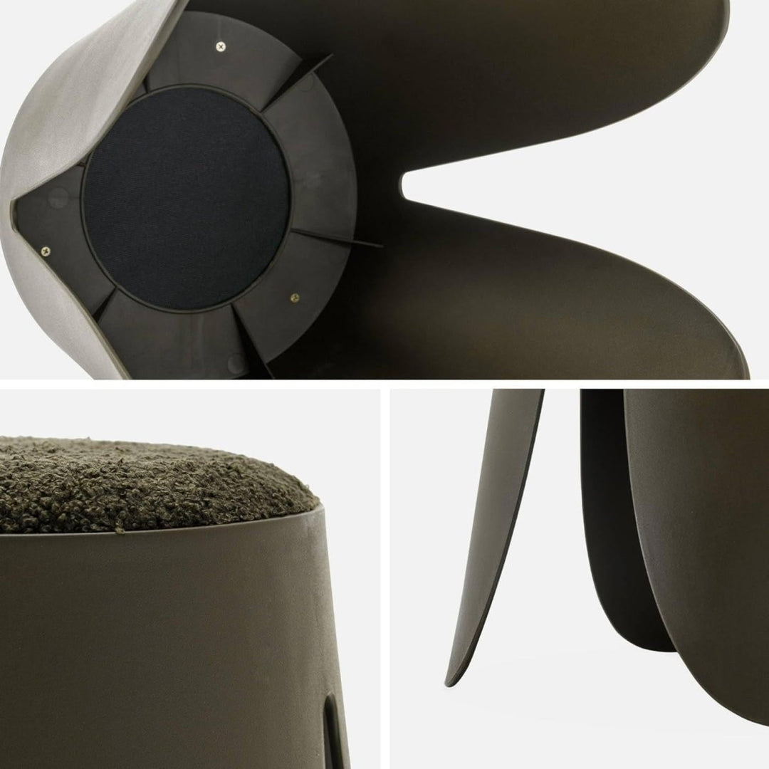 Tabouret Kaki Bouclette Empilable | Quest - Designix Tabouret